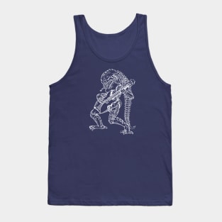 SEEMBO Alien Playing Guitar Guitarist Musician Music Band Tank Top